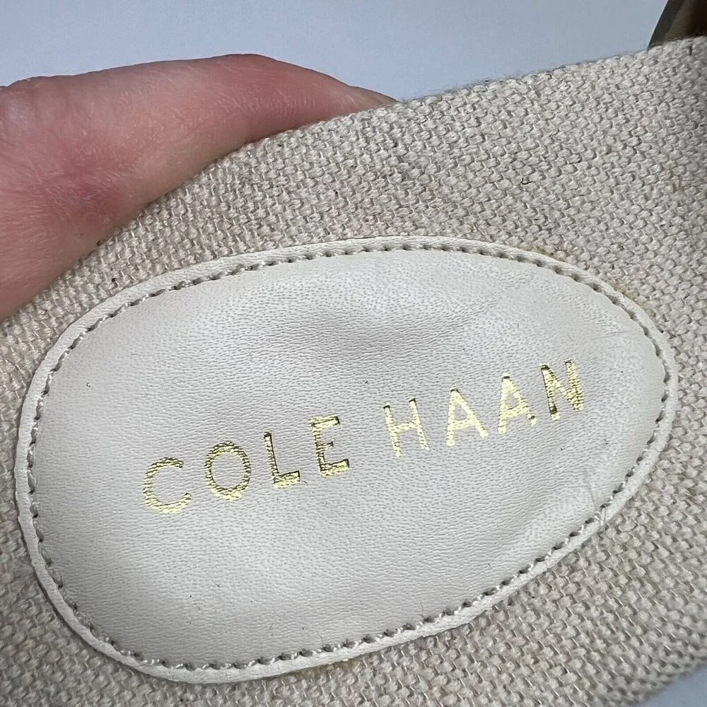 Cole Haan Francine Demi Womens Size 6.5B Beige Wedge Slip In Slide Sandals